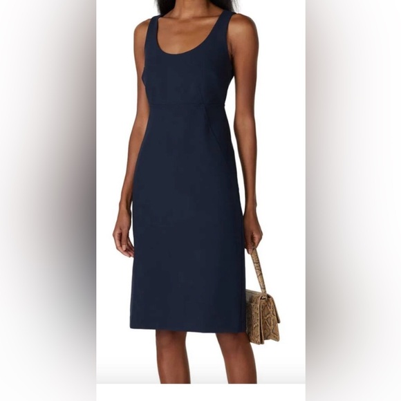 Club Monaco Dresses & Skirts - Club Monaco Navy Sheath Dress NWT Sleeveless V-Back Button Detail Size 4